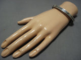 Heavy And Thick!! Detailed Vintage Native American Jewelry Navajo Sterling Silver Bracelet-Nativo Arts