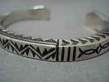 Heavy And Thick!! Detailed Vintage Native American Jewelry Navajo Sterling Silver Bracelet-Nativo Arts