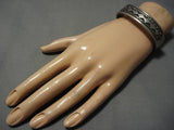 Heavy And Thick!! Hamd Hammered Vintage Native American Navajo Sterling Silver Bracelet Old-Nativo Arts
