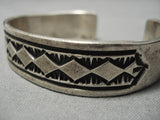 Heavy And Thick!! Hamd Hammered Vintage Native American Navajo Sterling Silver Bracelet Old-Nativo Arts