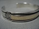 Heavy And Thick!! Real 14k Gold Sterling Silver Native American Navajo Cuff Bracelet Old-Nativo Arts