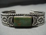 Heavy And Thick Vintage Native American Jewelry Navajo Royston Turquoise Sterling Silver Coiled Bracelet-Nativo Arts