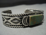 Heavy And Thick Vintage Native American Jewelry Navajo Royston Turquoise Sterling Silver Coiled Bracelet-Nativo Arts