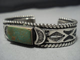 Heavy And Thick Vintage Native American Jewelry Navajo Royston Turquoise Sterling Silver Coiled Bracelet-Nativo Arts
