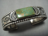 Heavy And Thick Vintage Native American Jewelry Navajo Royston Turquoise Sterling Silver Coiled Bracelet-Nativo Arts