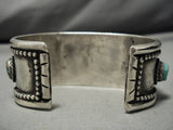Heavy And Thick!! Vintage Native American Navajo Spiderweb Turquoise Stering Silver Bracelet Old-Nativo Arts