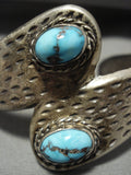 Heavy And Thick Vintage Navajo Bisbee Turquoise Native American Jewelry Silver Bracelet Old-Nativo Arts