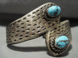 Heavy And Thick Vintage Navajo Bisbee Turquoise Native American Jewelry Silver Bracelet Old-Nativo Arts