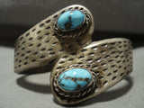 Heavy And Thick Vintage Navajo Bisbee Turquoise Native American Jewelry Silver Bracelet Old-Nativo Arts