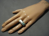 Heavy And Thick!! Vintage Navajo Turquoise Sterling Silver Native American Ring-Nativo Arts
