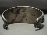 Heavy And Very Thick Vintage Zuni Persin Turquoise Native American Jewelry Silver Bracelet Old-Nativo Arts