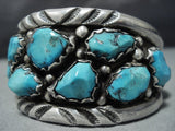 Heavy Important!! Vintage Native American Jewelry Zuni Turquoise Sterling Silver Cuff Bracelet-Nativo Arts