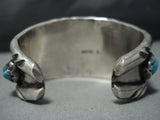 Heavy Important!! Vintage Native American Jewelry Zuni Turquoise Sterling Silver Cuff Bracelet-Nativo Arts
