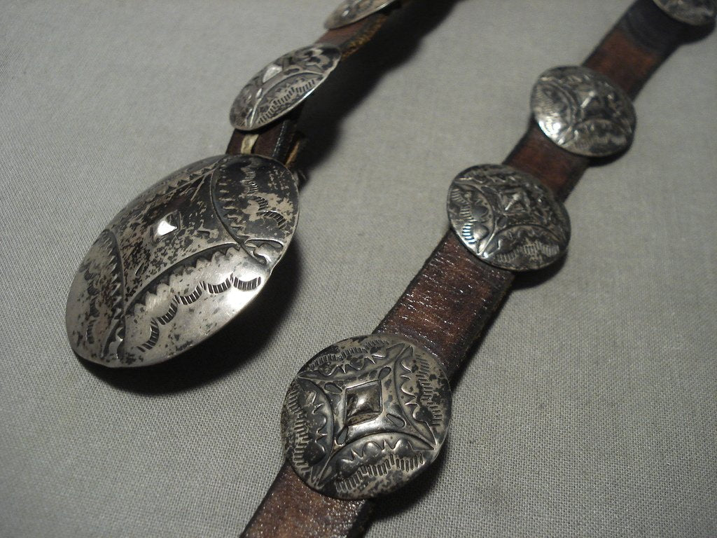 Heavy Patina/tarnish Hand Hammered Vintage Navajo Sterling  display picture 1