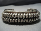 Heavy Thick Spiral Vintage Native American Jewelry Navajo Sterling Silver Bracelet Cuff Old-Nativo Arts