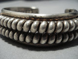Heavy Thick Spiral Vintage Native American Jewelry Navajo Sterling Silver Bracelet Cuff Old-Nativo Arts
