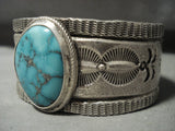 Heavy Tufa Casted Navajo Spiderweb Turquoise Native American Jewelry Silver Sun Flares Bracelet-Nativo Arts