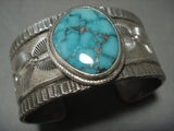 Heavy Tufa Casted Navajo Spiderweb Turquoise Native American Jewelry Silver Sun Flares Bracelet-Nativo Arts