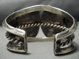 Heavy Vintage Native American Jewelry Navajo Natural Fox Turquoise Sterling Silver Bracelet-Nativo Arts