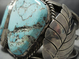 Heavy Vintage Native American Jewelry Navajo Natural Fox Turquoise Sterling Silver Bracelet-Nativo Arts