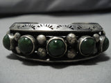 Heavy!! Vintage Native American Navajo Cerrillos Turquoise Sterling Silver Bracelet Old Cuff-Nativo Arts