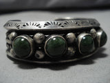 Heavy!! Vintage Native American Navajo Cerrillos Turquoise Sterling Silver Bracelet Old Cuff-Nativo Arts