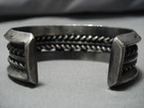 Heavy!! Vintage Native American Navajo Cerrillos Turquoise Sterling Silver Bracelet Old Cuff-Nativo Arts