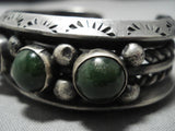 Heavy!! Vintage Native American Navajo Cerrillos Turquoise Sterling Silver Bracelet Old Cuff-Nativo Arts