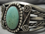 Heavy!! Vintage Native American Navajo Domed Cerrillos Turquoise Sterling Silver Bracelet Old-Nativo Arts