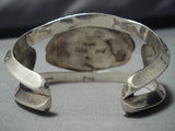 Heavy!! Vintage Native American Navajo Ocean Blue Turquoise Sterling Silver Bracelet Old-Nativo Arts