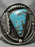 Heavy!! Vintage Native American Navajo Spiderweb Turquoise Sterling Silver Bracelet Old-Nativo Arts