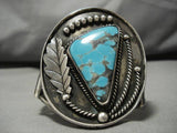 Heavy!! Vintage Native American Navajo Spiderweb Turquoise Sterling Silver Bracelet Old-Nativo Arts