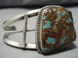 High Grade Antural Royston Turquoise Vintage Native American Navajo Sterling Silver Bracelet Old-Nativo Arts