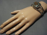 High Grade Antural Royston Turquoise Vintage Native American Navajo Sterling Silver Bracelet Old-Nativo Arts
