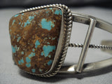 High Grade Antural Royston Turquoise Vintage Native American Navajo Sterling Silver Bracelet Old-Nativo Arts