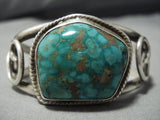 High Grade Carico Lake Turquoise Vintage Native American Jewelry Navajo Sterling Silver Bracelet Cuf-Nativo Arts