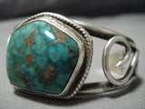 High Grade Carico Lake Turquoise Vintage Native American Jewelry Navajo Sterling Silver Bracelet Cuf-Nativo Arts