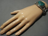 High Grade Carico Lake Turquoise Vintage Native American Jewelry Navajo Sterling Silver Bracelet Cuf-Nativo Arts