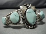 High Grade Carico Lake Turquoise Vintage Native American Navajo Sterling Silver Bracelet Old-Nativo Arts