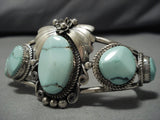 High Grade Carico Lake Turquoise Vintage Native American Navajo Sterling Silver Bracelet Old-Nativo Arts