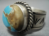 High Grade Green Turquoise Vintage Navajo Sterling Silver Native American Jewelry Ring-Nativo Arts