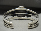 High Grade Intense Vintage Navajo Last Chance Turquoise Native American Jewelry Silver Leaf Bracelet Old-Nativo Arts