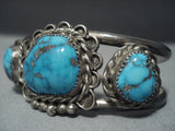 High Grade Morenci Turquoise!! Vintage Navajo Sterling Native American Jewelry Silver Bracelet-Nativo Arts