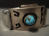 High Grade Natural Bisbee Turquoise Vintage Navajo Native American Jewelry Silver Watch Bracelet-Nativo Arts