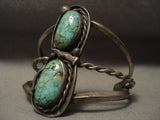 High Grade Old Deposit Royston Turquoise Vintage Navajo Native American Jewelry Silver Bracelet-Nativo Arts