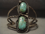 High Grade Old Deposit Royston Turquoise Vintage Navajo Native American Jewelry Silver Bracelet-Nativo Arts