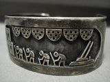 Historical Vintage Hopi Bueford Dawahoya 'Micro Chisel' Native American Jewelry Silver Pueblo Bracelet-Nativo Arts