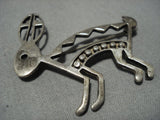 Hopping Rabbit Vintage Navajo Sterling Silver Native American Jewelry Pin Old-Nativo Arts
