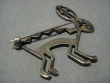 Hopping Rabbit Vintage Navajo Sterling Silver Native American Jewelry Pin Old-Nativo Arts