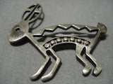 Hopping Rabbit Vintage Navajo Sterling Silver Native American Jewelry Pin Old-Nativo Arts